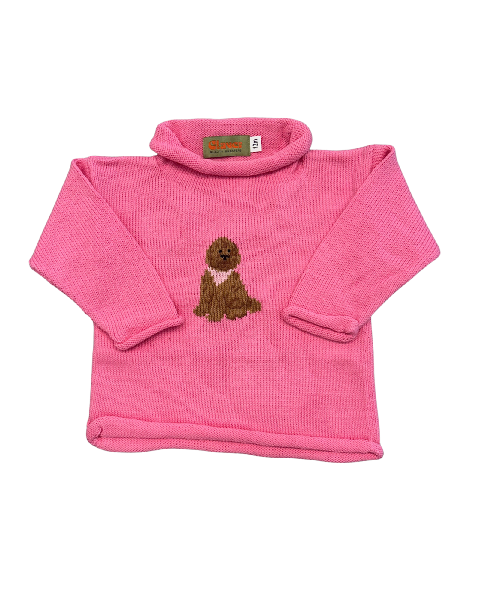 Claver Lt Bubblegum Roll Neck Sweater, Doodle w/ Bandana