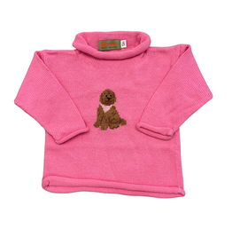 Claver Lt Bubblegum Roll Neck Sweater, Doodle w/ Bandana