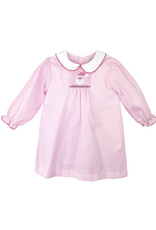 Petit Ami Pink Gingham Santa Smock Dress