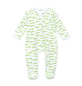 Magnolia Baby Bayou Baby Print Zip Footie, Light Blue