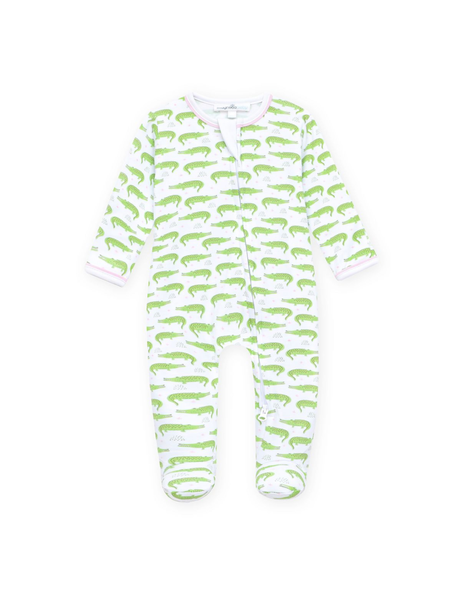 Magnolia Baby Bayou Baby Print Zip Footie, Pink