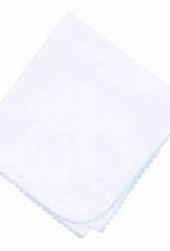 Magnolia Baby Baby Joy Receiving Blanket with Blue Crochet Trim