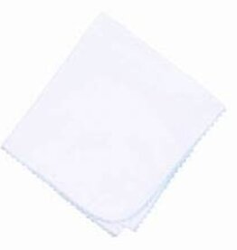 Magnolia Baby Baby Joy Receiving Blanket with Blue Crochet Trim