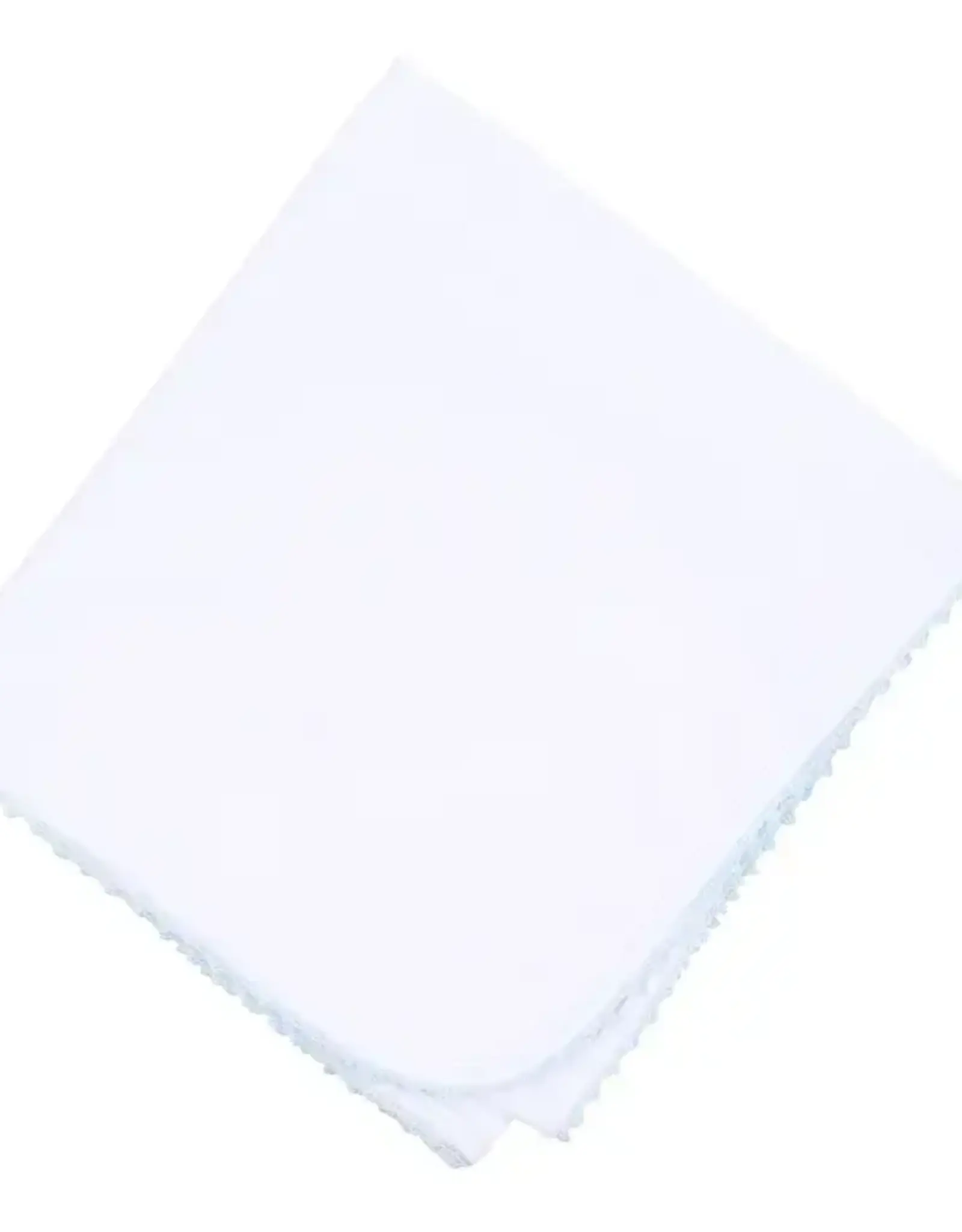 Magnolia Baby Baby Joy Receiving Blanket with Blue Crochet Trim