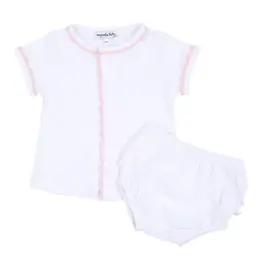 Magnolia Baby Baby Joy Pink Crochet Trim Diaper Cover Set