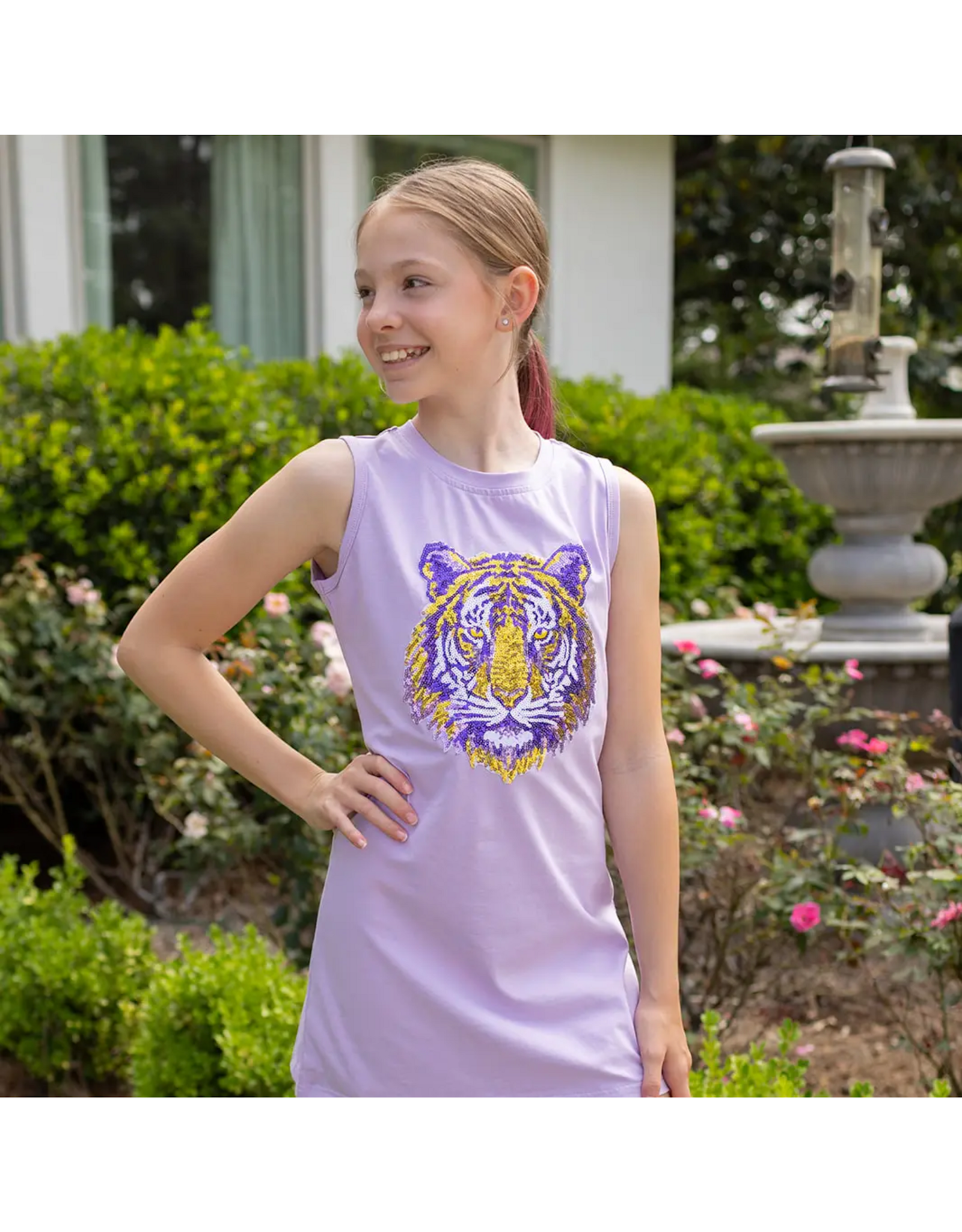 Blended Spirit Sequin Tiger Face Dress