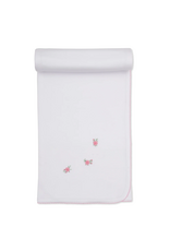 Kissy Kissy White/Pink Blanket with Hand Emb, SCE Cottage Roses