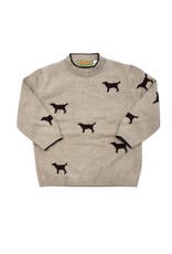 Luigi Tan Crewneck Sweater with Chocolate Labs