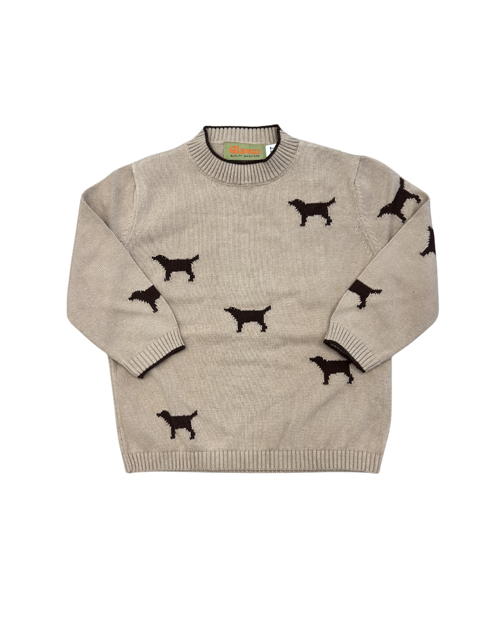 Luigi Tan Crewneck Sweater with Chocolate Labs