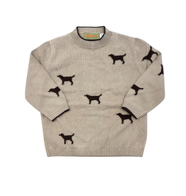 Luigi Tan Crewneck Sweater with Chocolate Labs