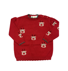 Luigi Red Rudolph Scallop Sweater