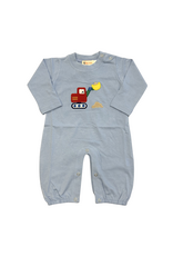 Luigi Blue Romper with Backhoe
