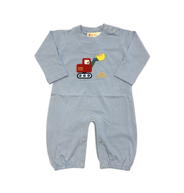 Luigi Blue Romper with Backhoe