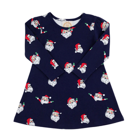 The Beaufort Bonnet Company Long Sleeve Penny Play Dress, Jolly Old St. Nick