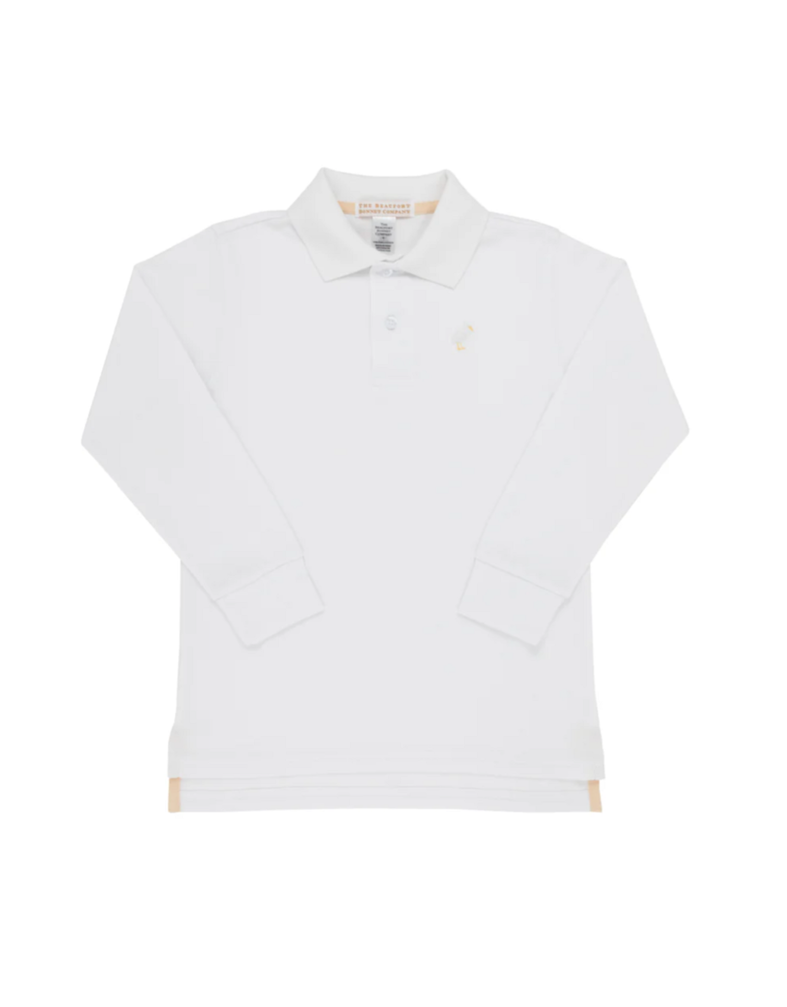The Beaufort Bonnet Company Prim and Proper LS Pima Polo Worth Ave White