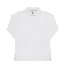 The Beaufort Bonnet Company Prim and Proper LS Pima Polo Worth Ave White