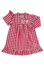 Sweet Dreams Red Gingham Santa Embroidered Gown