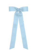 WeeOnes Mini Scalloped Edge Bow With Tails