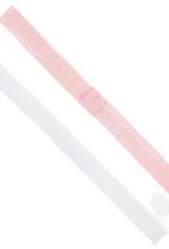 WeeOnes Add A Bow Elastic Headband, White & Light Pink