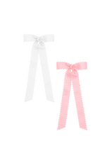 WeeOnes Mini Scalloped Edge Bow With Tails