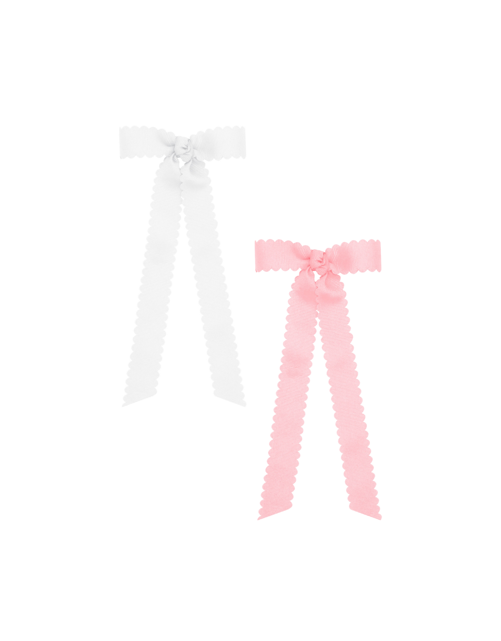 WeeOnes Mini Scalloped Edge Bow With Tails