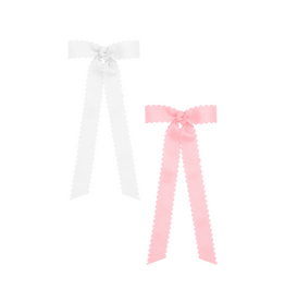 WeeOnes Mini Scalloped Edge Bow With Tails