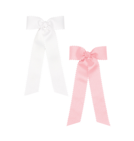 WeeOnes Medium Scalloped Edge Bow w/ Tails