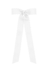 WeeOnes Mini Scalloped Edge Bow With Tails