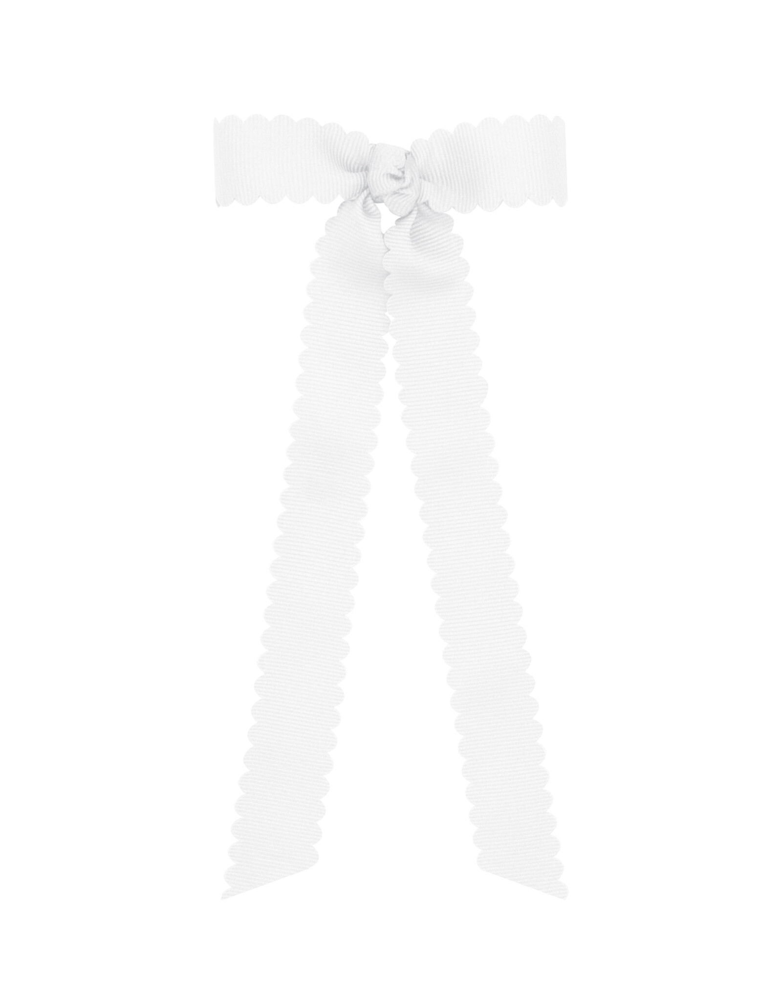 WeeOnes Mini Scalloped Edge Bow With Tails