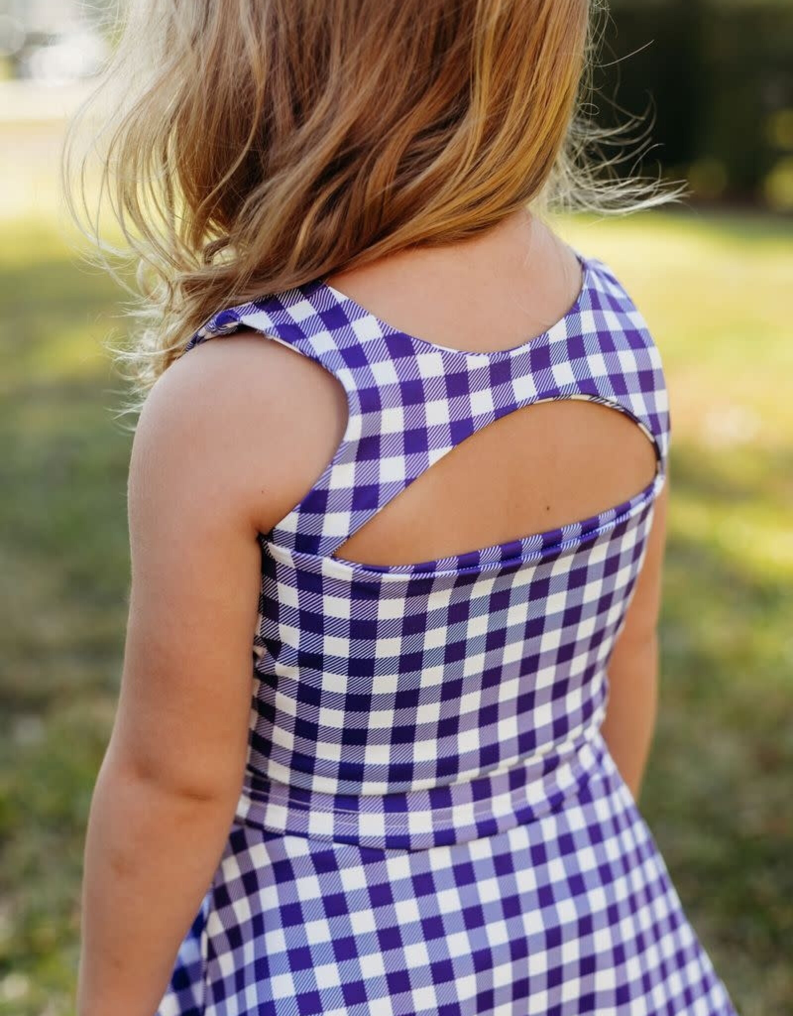 Blended Spirit Purple Gingham Athletic Skirt Set