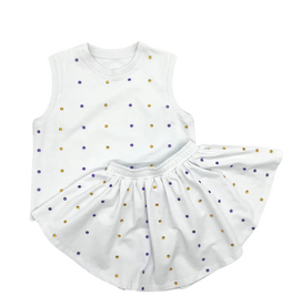 Blended Spirit Purple & Gold Game Day Stoned Skirt Set
