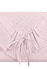 Feltman Brothers Pink Pointelle Knit Ruffle Blanket
