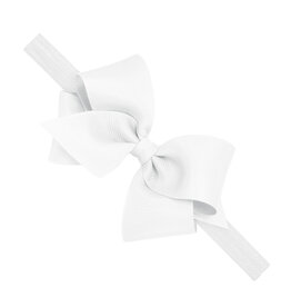 WeeOnes Small Bow Headband White