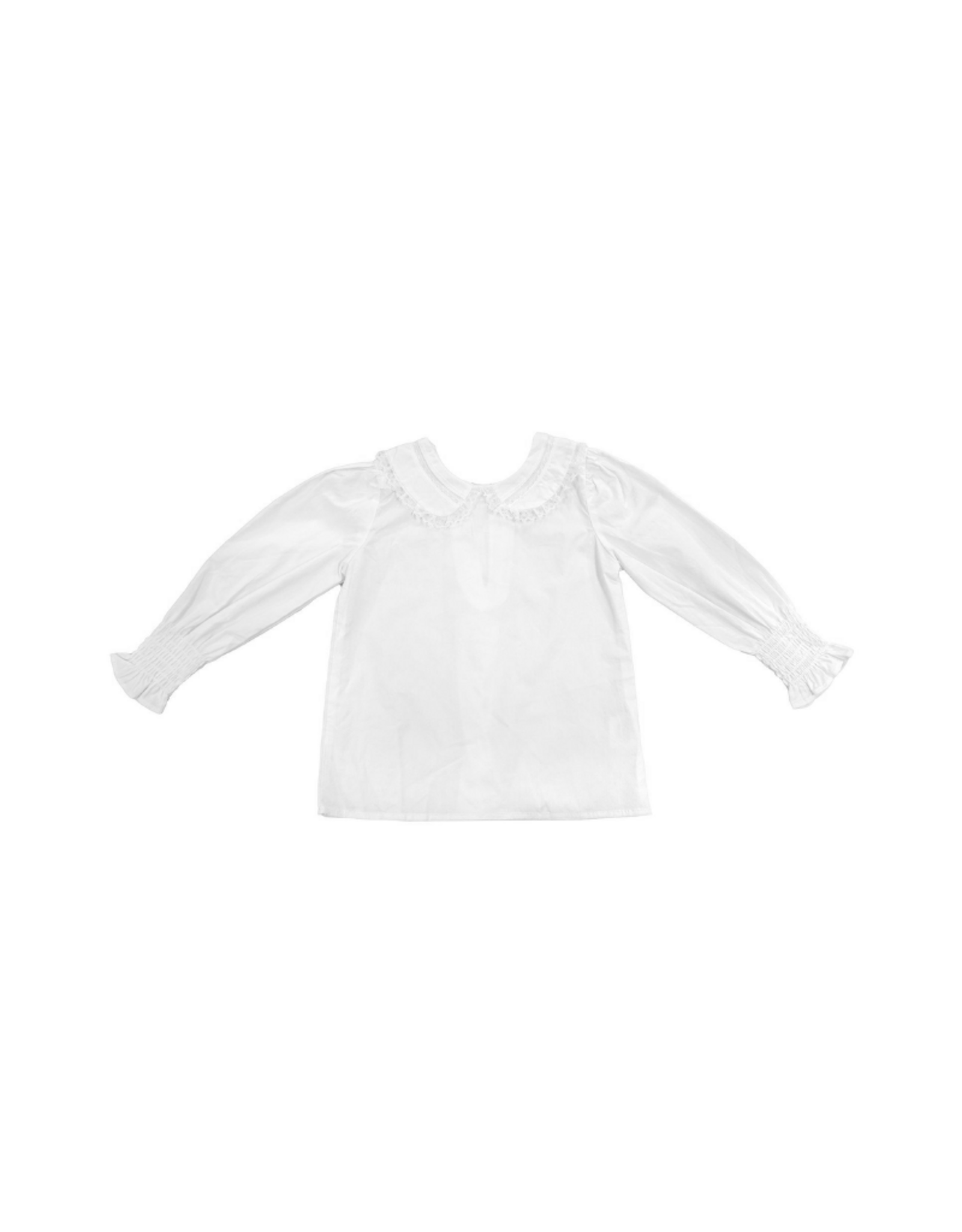 Lulu Bebe LLC White Long Sleeve Lace Peter Pan Collar Shirt