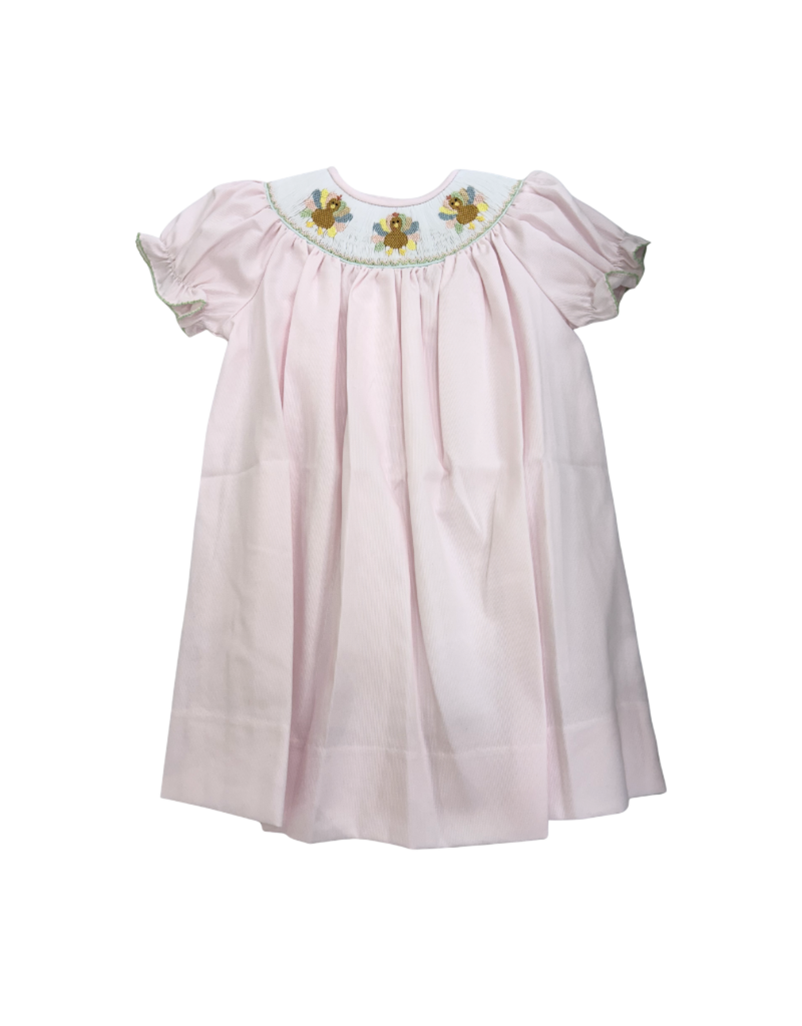Lulu Bebe LLC Smocked Turkey Bishop Dress, Pink