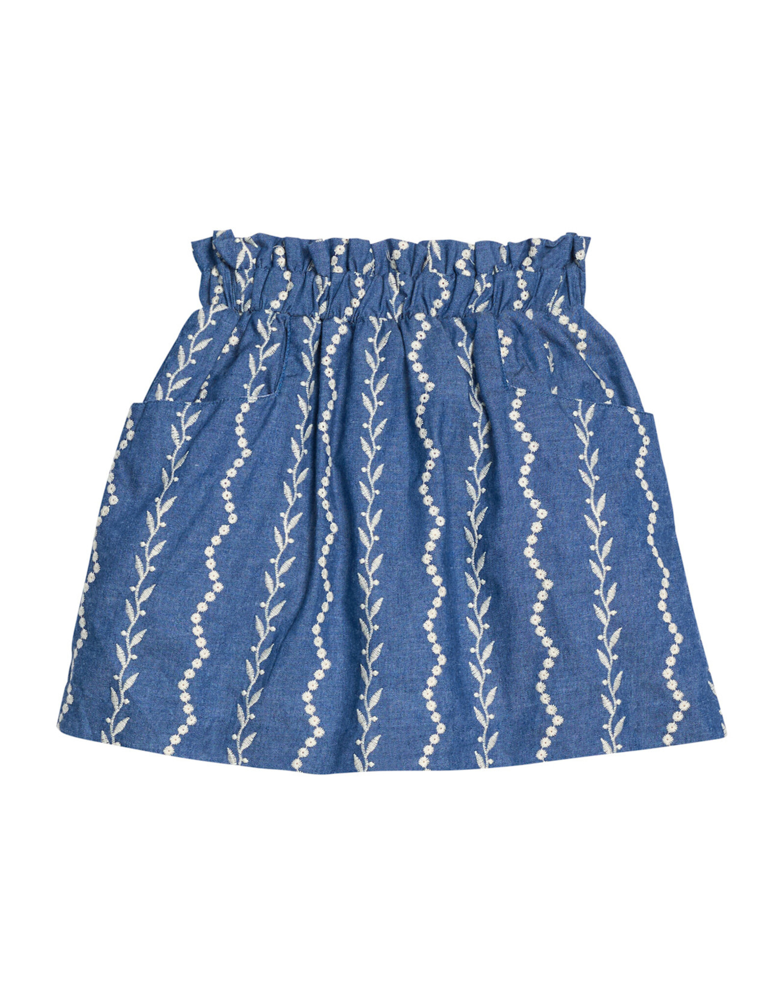 Bisby Portofino Skirt - Chamonix Chambray Embroidery