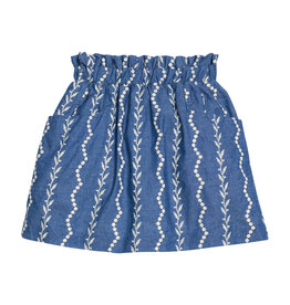 Bisby Portofino Skirt - Chamonix Chambray Embroidery