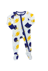 Belle Cher Football Fever Purple and Yellow Romper