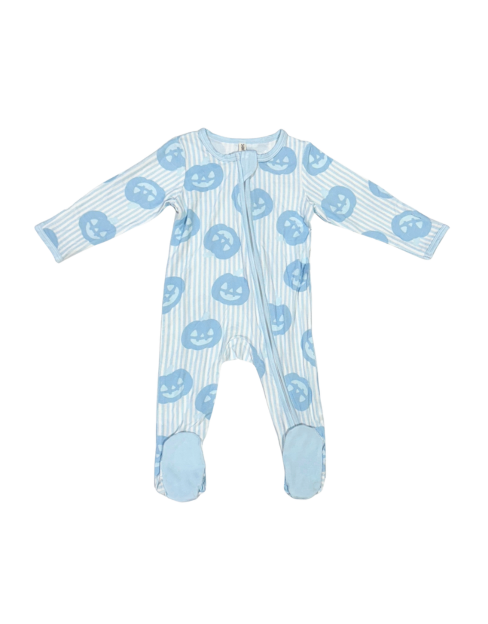 Belle Cher Blue Pumpkins Romper
