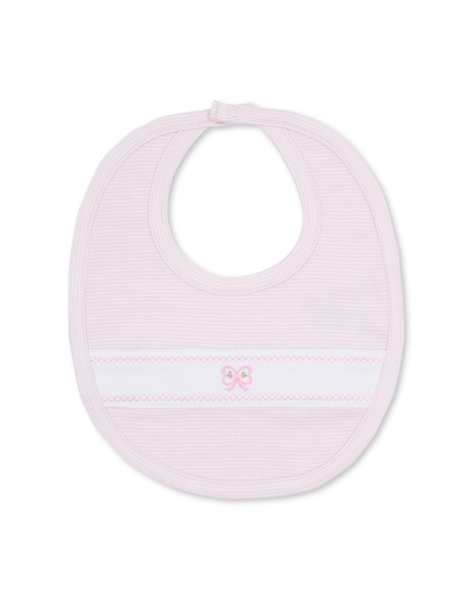 Kissy Kissy Classic Treasures Bow Bib, Pink Stripe