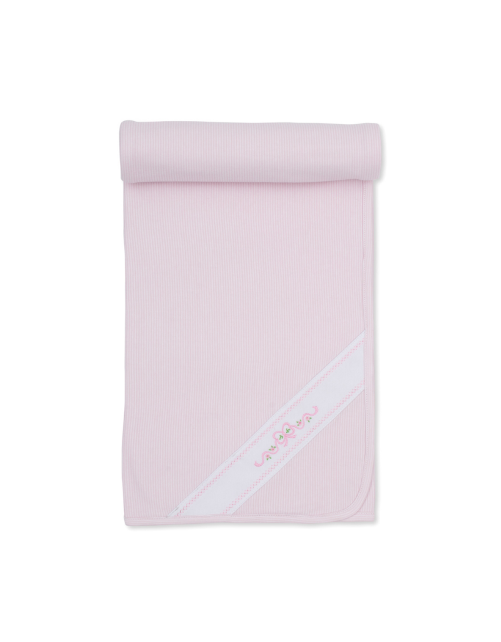 Kissy Kissy Classic Treasures Bow Blanket, Pink Stripe