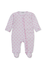 Kissy Kissy Windowpane Bows PRT Zip Footie
