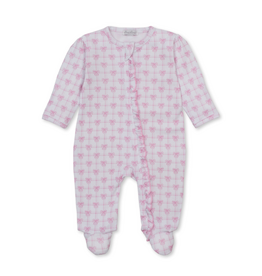 Kissy Kissy Windowpane Bows PRT Zip Footie