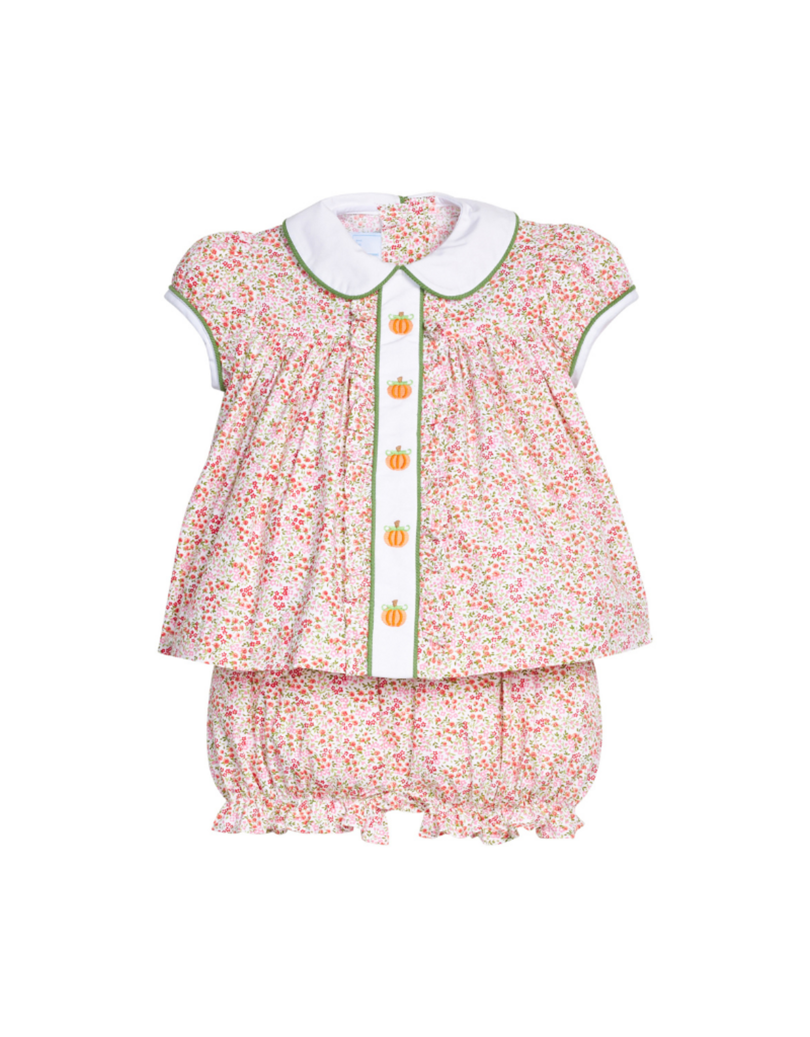 Little English Ruffled Sally Bloomer Set-Pumpkins