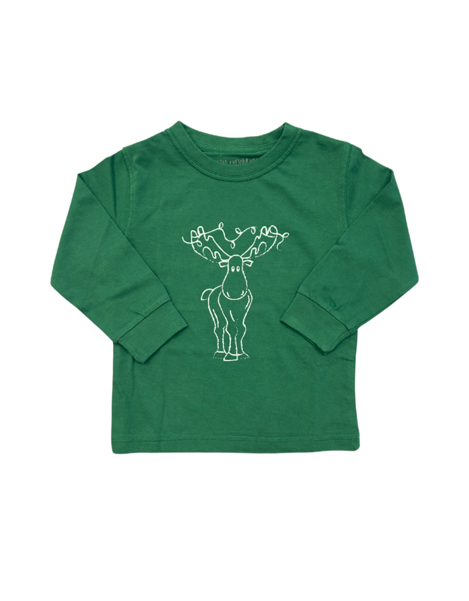 Mustard & Ketchup Green Moose LS T-Shirt