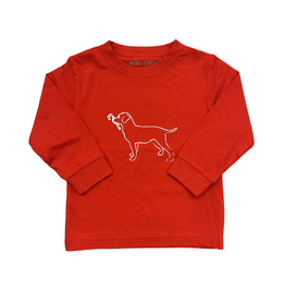 Mustard & Ketchup Red Candy Cane Dog LS T-Shirt
