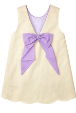Krewe Kids Nora Scallop Dress, Yellow Tiger Stripe