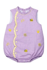 Krewe Kids Claire Scallop Bubble, All Over Embroidery Purple Tigers