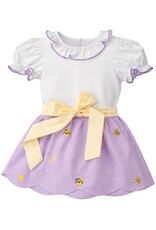 Krewe Kids Madeline Skirt Set, All Over Embroidery Purple Tigers