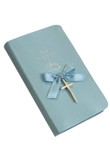 Baby Bible with Sterling Silver Cross, Blue